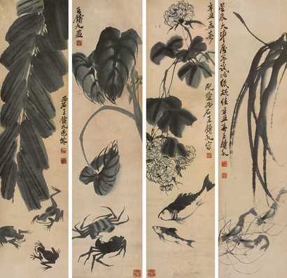王铸九 花卉 镜心